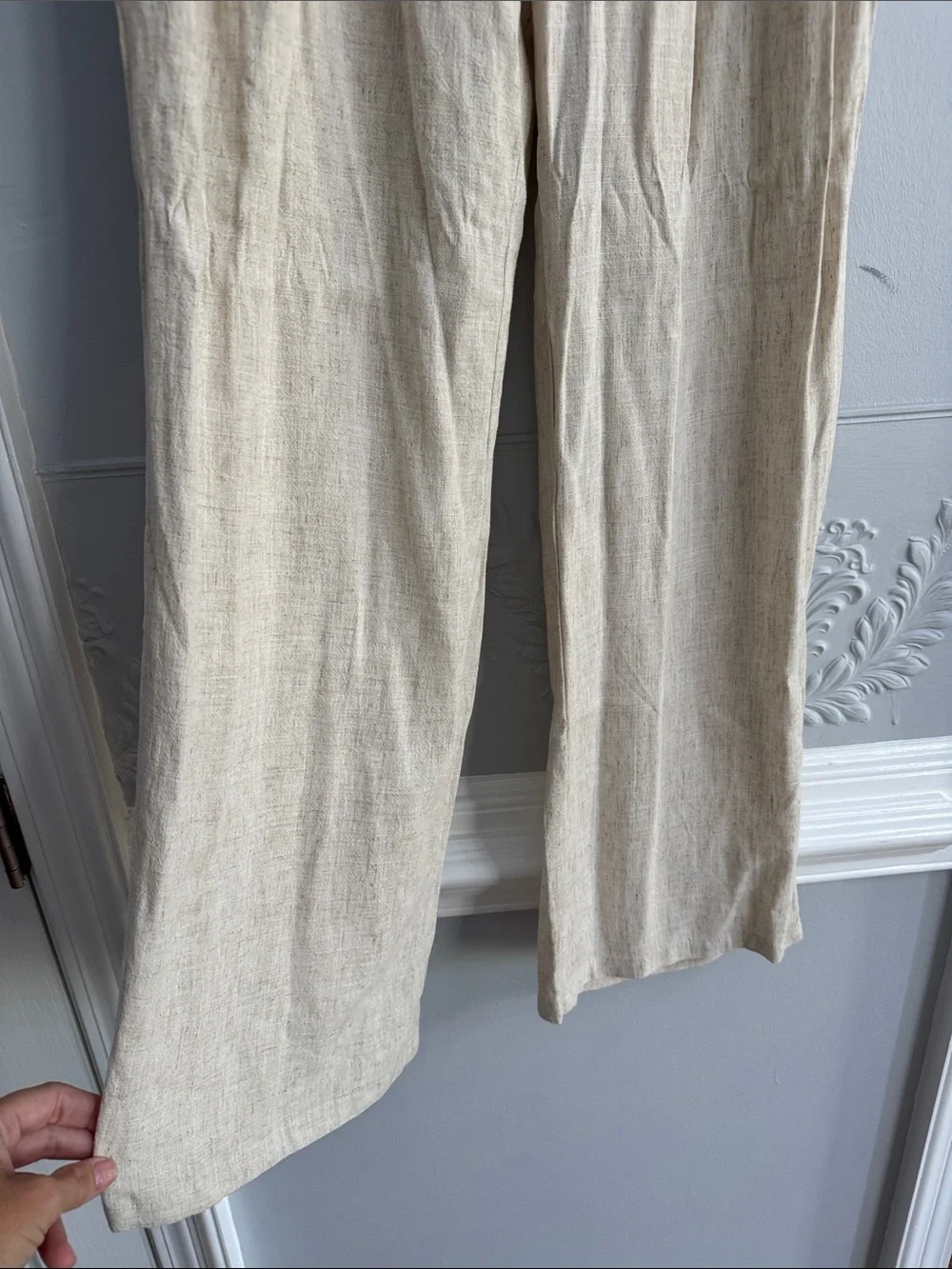 NWOT Womens Linen-Blend Tan Chinos — Lightweight Straight Fit